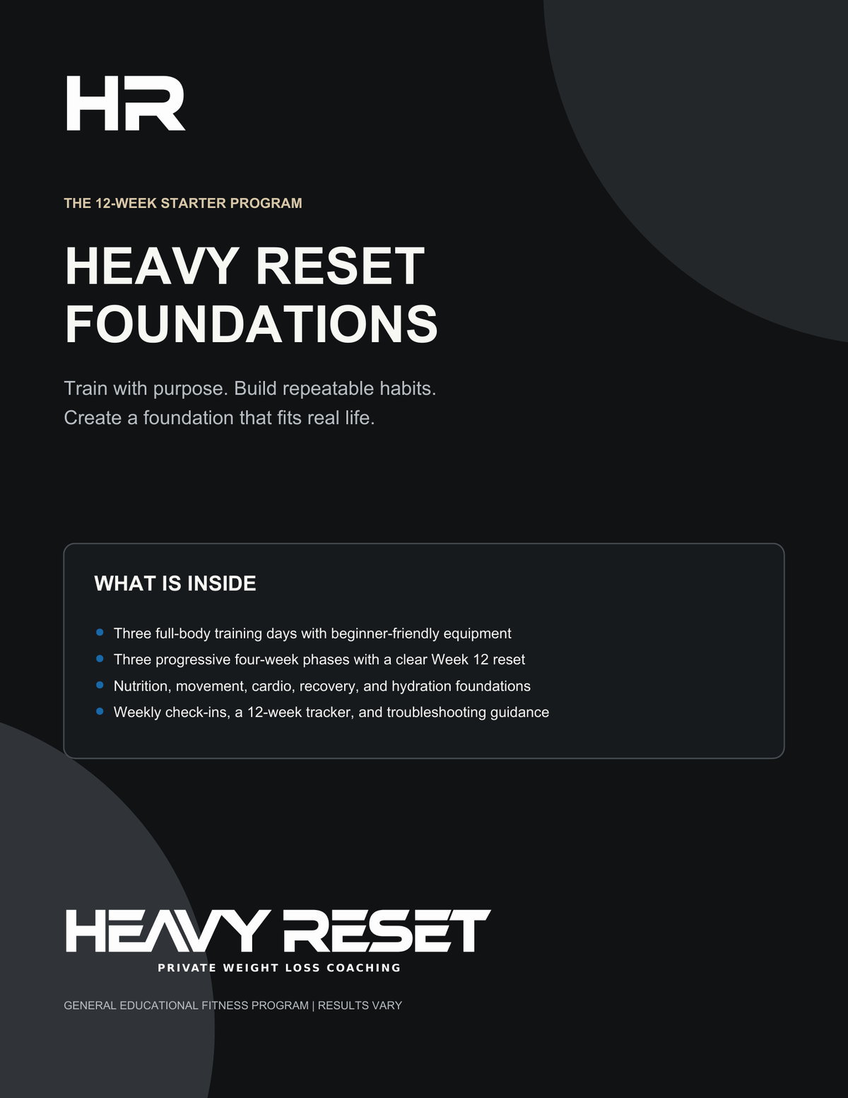 Heavy Reset Foundations 12-Week Starter Program cover